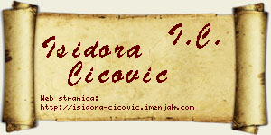 Isidora Cicović vizit kartica
